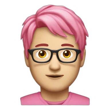 pinkhair-fat-japanese-man-redspectacle sticker