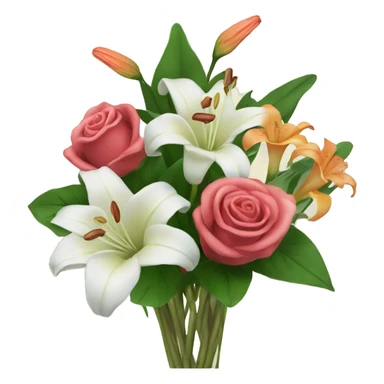 Flower bouquet with roses and lillies sticker