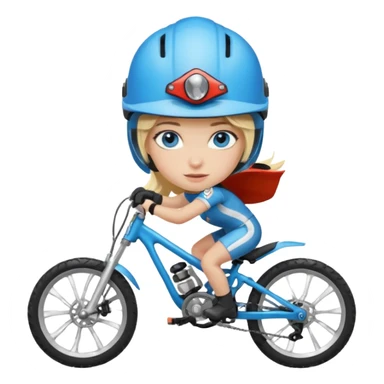 blond girl with blue eyes on DH bike crash sticker