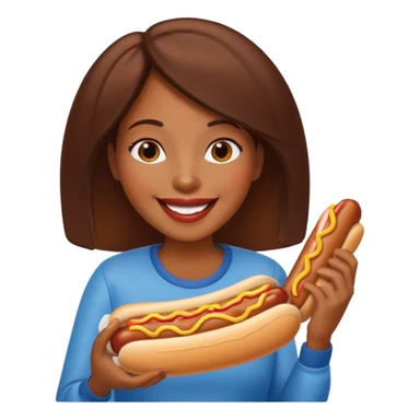 black woman eating hot dog  sticker