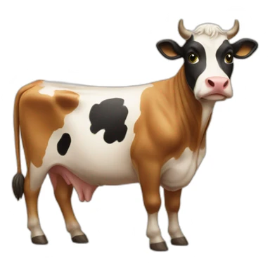 cat on top of a cow sticker