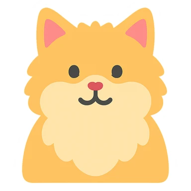 cute fluffy cat color icon sticker