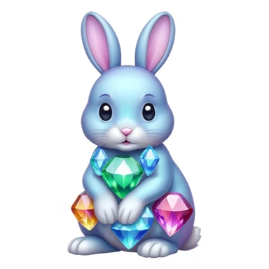 Bunny with colours cristal sticker