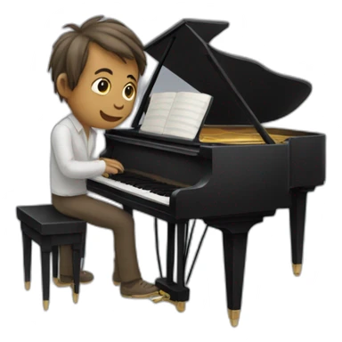 Singe jouant du piano sticker