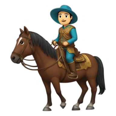 Kazakh on horseback sticker