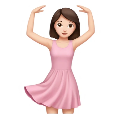 brunette girl in light pink stretching sticker