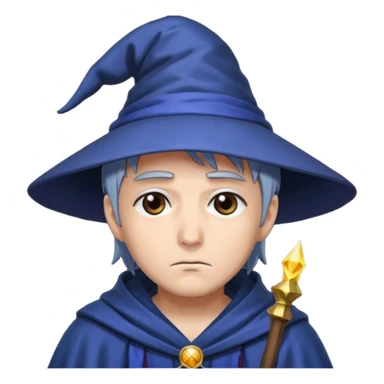 Anime very mysterious wizard, sad, no backhround sticker