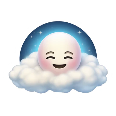 Blushing Smiley who is angelic relaxing in the clouds  sticker