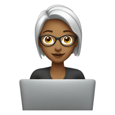 woman with laptop sticker