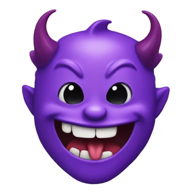 purple devil emoji with tongue out sticker