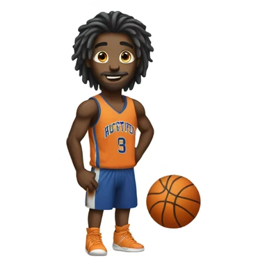 Basketball with body and long hair sticker