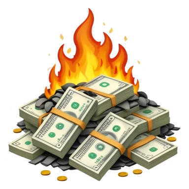 burning money sticker