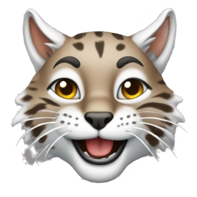 Winking bobcat sticker
