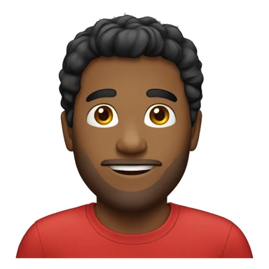 Guy with red t-shirt black hair sticker