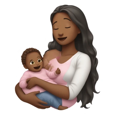 Woman holding a baby girl  sticker