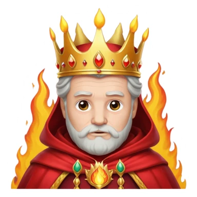 Fire old King – flame crown + scarlet cloak sticker