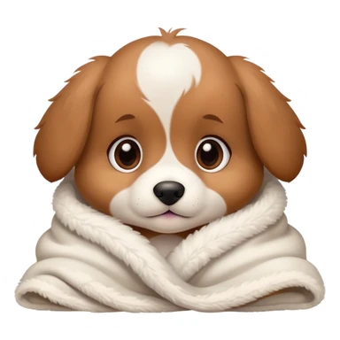 Cute, Disney-style puppy cozy in blanket sticker