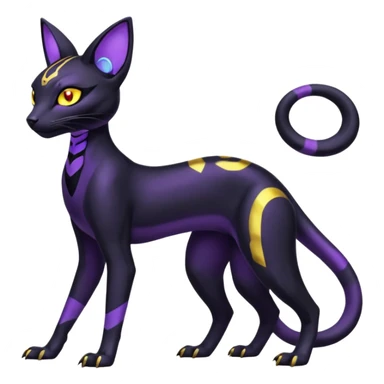 Salandit-Umbreon-Bastet-Fakémon-hybrid-creature (full body)  sticker