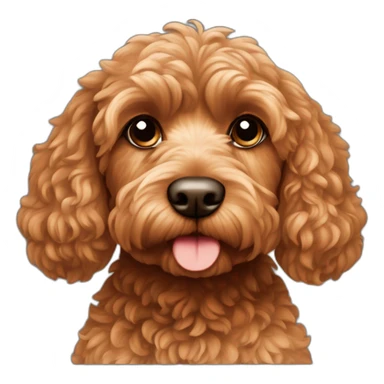 Reddish light brown cockapoo sat down sticker