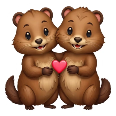 beavers in love (show their beaver teeth and tail) sticker