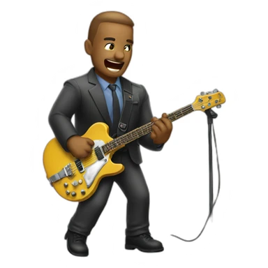 Cool boss that play an electric base and sings sticker