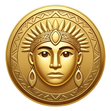 gold coin with a cool tribal desine sticker