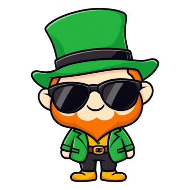Leprechaun wearing sunglasses sticker