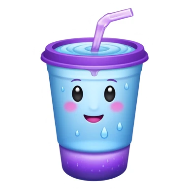 ios styrofoam cup with purple liquid inside sticker