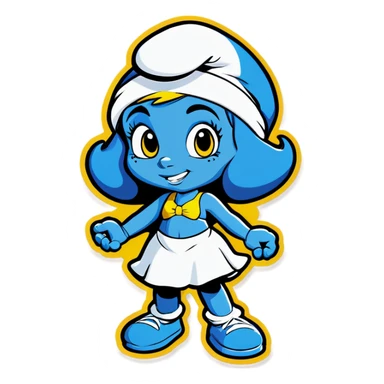 Smurfette with abs sticker