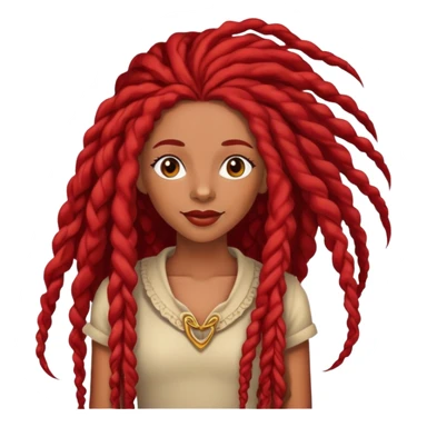 Afrolatina with long red deadlocs with curls at the ends celebrating something exciting sticker