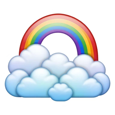A glowing rainbow arching across drifting clouds. sticker