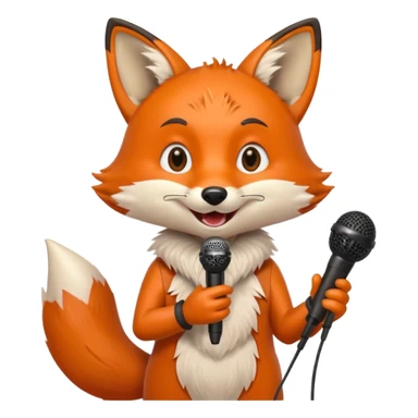 fox  singing with mic  sticker