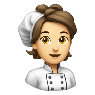 cocinera con cabello largo y gorro de chef sticker
