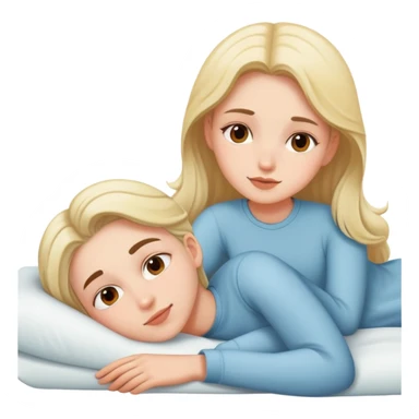 A girl laying down with a man in the back sticker