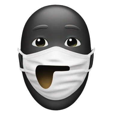 A mask with a smile getting took off in the emoji underneath his crying sticker