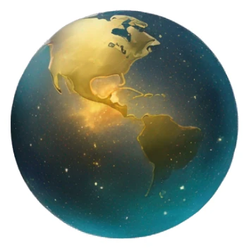 Person wearing T shirt with vintage gilded earth globe earth in detail on t shirt with nebulas galaxies and constellations t shirt sticker