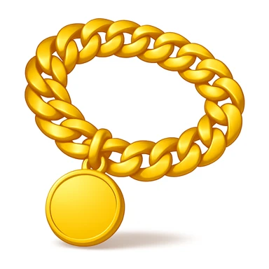 Keep the image exactly like the reference but make the circle pendant blank, in iOS emoji style. Add a soft shadow. All other details and style should remain the same. sticker