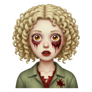 zumbi de cabelo cacheado feminina sticker