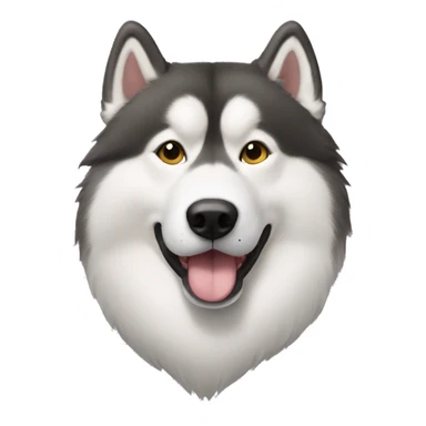A malamute with an egg on her head  sticker