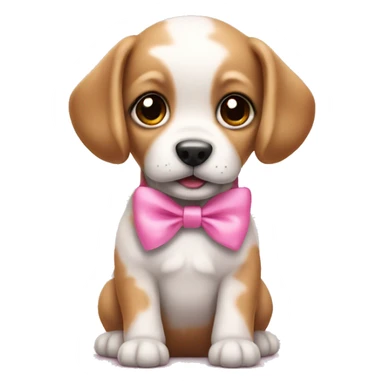 Baby dog with pink bow sticker