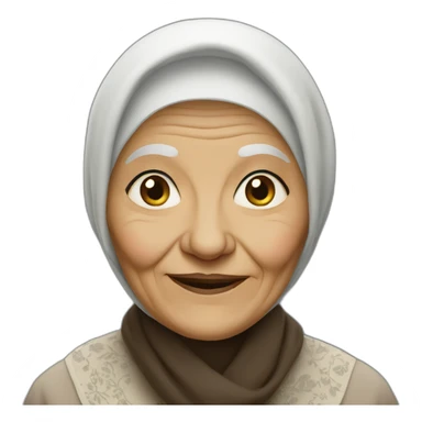 very old woman hijab sticker