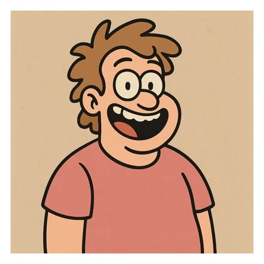 pink t-shirt, cartoon style, cheerful sticker