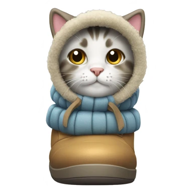Cat wearing snow boots sticker