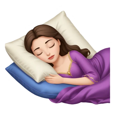 sleeping beauty brunette white girl with a silk pillow sticker