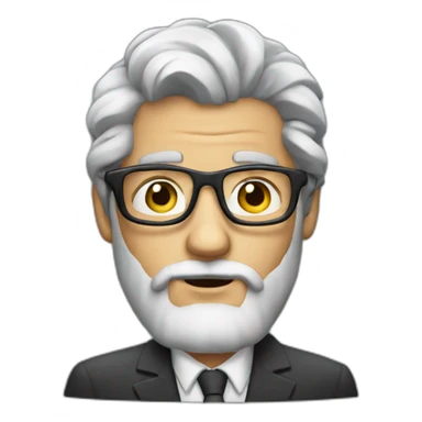Boss gray hair glasses and beard who smoke with money sticker