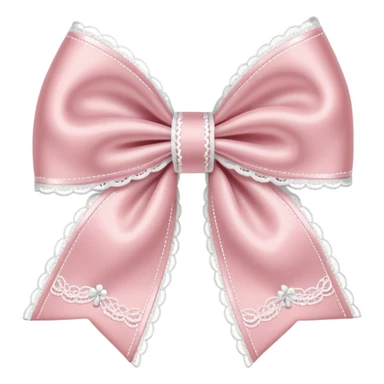 light pink bow with white lace sticker