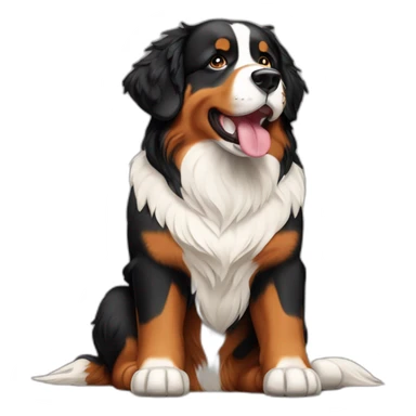 bernese mountain dog fire-camp and camper sticker
