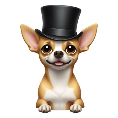Chihuahua with a top hat sticker
