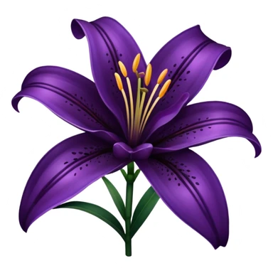dark purple lily flower sticker