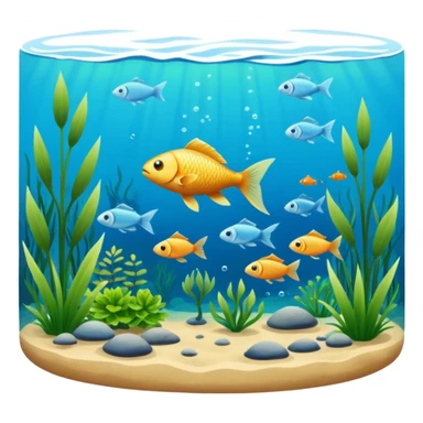 real lake landscape with fish sticker